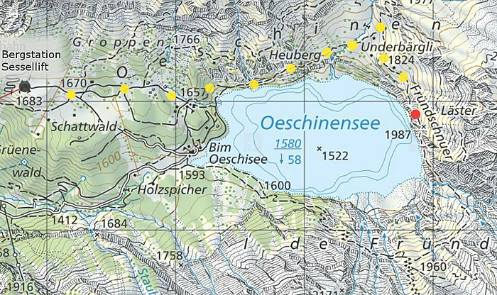 Klicke auf die Grafik für eine vergrößerte Ansicht Name: Oeschinenseekarte_annotiert.JPG Ansichten: 0 Größe: 246,2 KB ID: 3081866