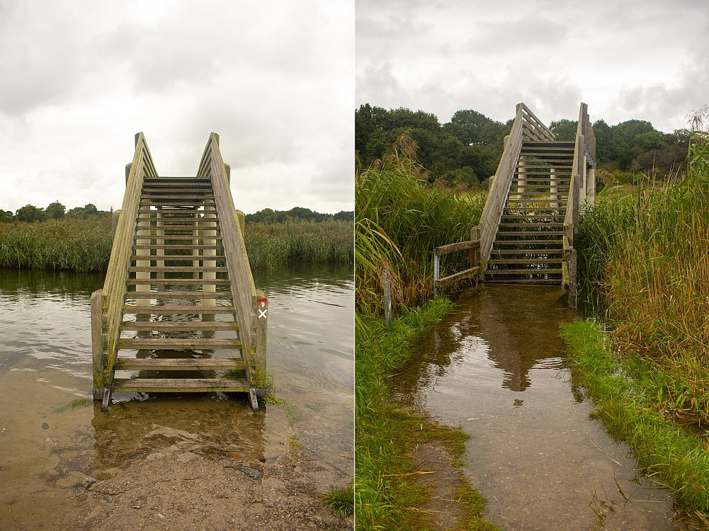 Klicke auf die Grafik für eine vergrößerte Ansicht  Name: 07 Die Brücke zwischen Selker und Haddebyer Noor ist etwas landunter.jpg Ansichten: 0 Größe: 328,6 KB ID: 3200493