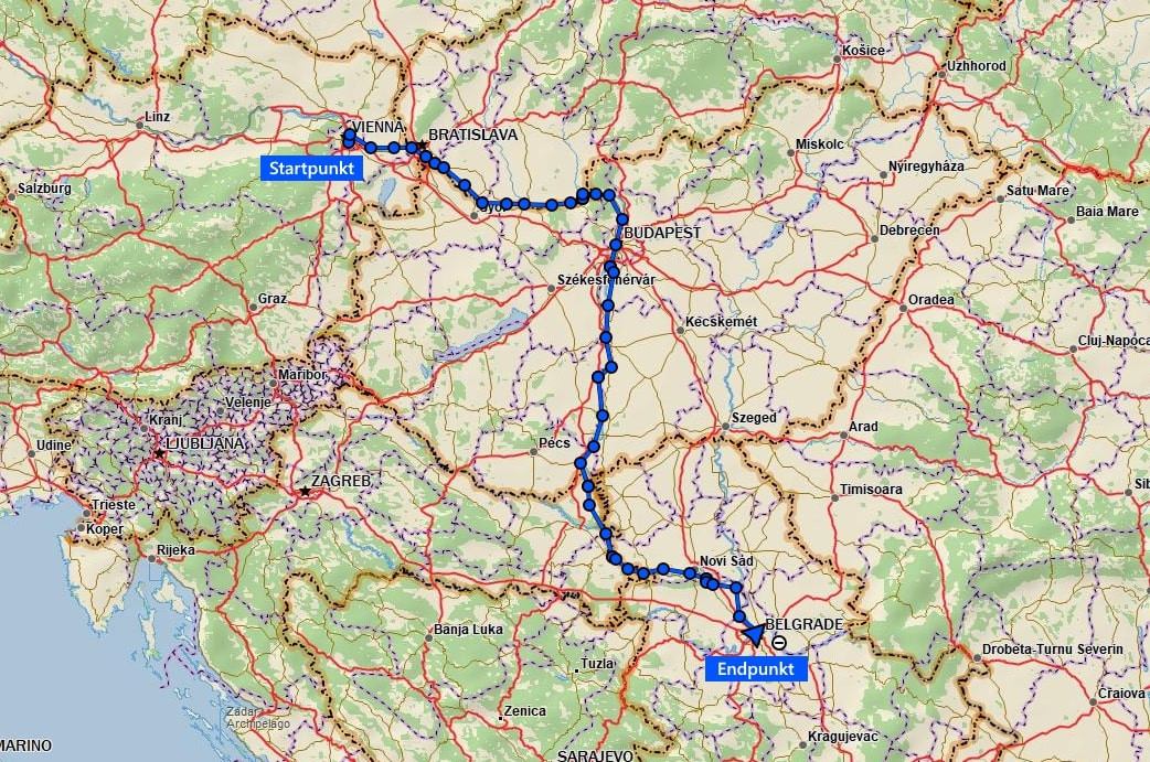 Klicke auf die Grafik für eine vergrößerte Ansicht  Name: Karte Belgrad Tour.jpg Ansichten: 0 Größe: 393,5 KB ID: 3299277